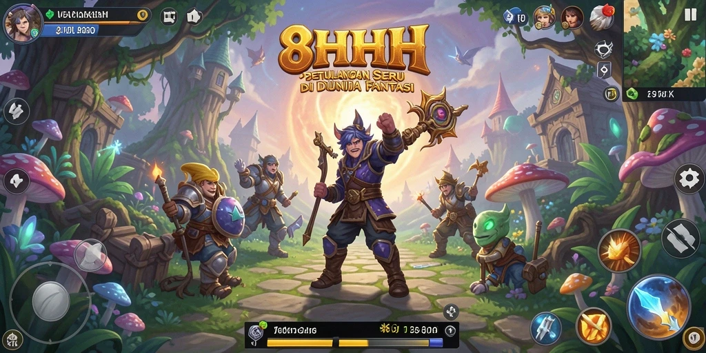 Tangkapan layar gameplay 8HHH menampilkan petualangan seru yang menantang.