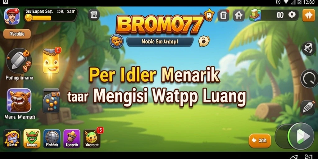 Screenshot gameplay BROMO77 menunjukkan pengalaman Idle yang seru.