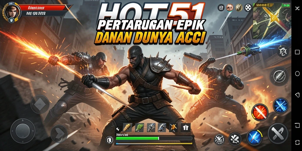 Tangkapan layar HOT51 memperlihatkan aksi pertarungan yang intens.