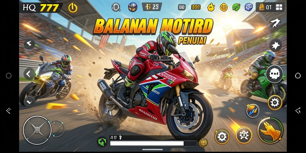 Tampilan gameplay yang intens dan mendebarkan dari HQ777.
