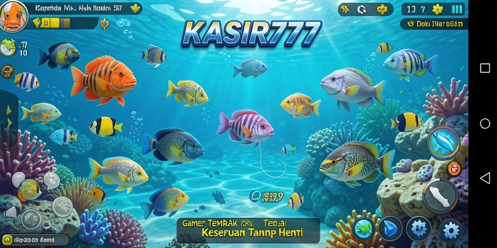 Tampilan gameplay menembak ikan yang seru dan menghibur.