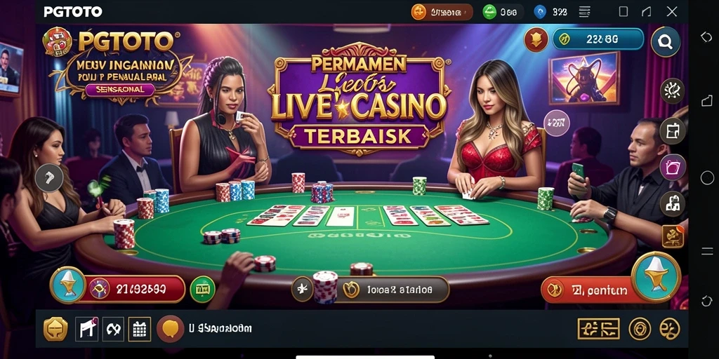 Tampilan gameplay Live Casino yang mendebarkan dan interaktif di PGTOTO.
