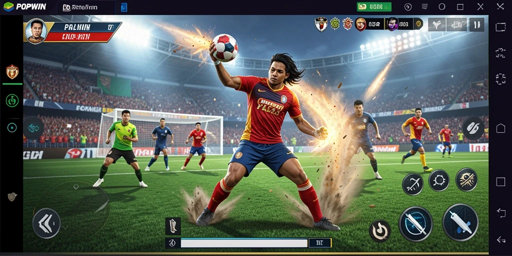 Tampilan gameplay POPWIN yang mendebarkan dalam pertarungan olahraga.