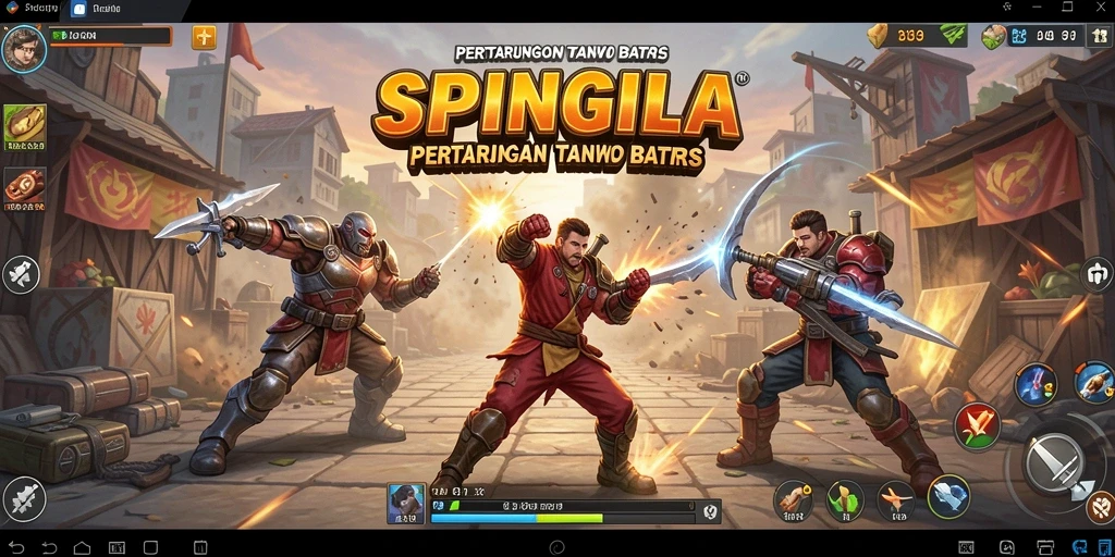 Tampilan screenshot SPINGILA yang menampilkan aksi pertarungan yang seru.