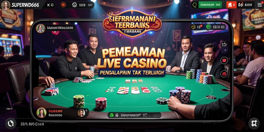 Tampilan gameplay menarik dari SUPERWD666 dalam aplikasi Live Casino.